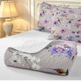 thumbnail image 4 of Erosebridal Lovely Hummingbird Quilt Full,Watercolor Tropical Full Bedspread Sets,Lavender Purple,3-Piece,1 Coverlet and 2 Pillowcases, 4 of 7