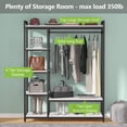 thumbnail image 5 of Tribesigns Freestanding Closet Organizer Clothes Garment Rack with Storgae Shelf, 5 of 6