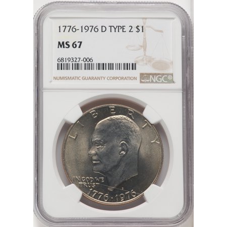 1976-D $1 Type Two Eisenhower Dollar NGC MS67 (767895029)