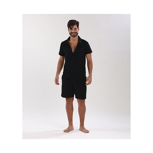 SHORT DE TOALLA 98 COAST AV. HOMBRE SH09023 ALGODÓN NEGRO