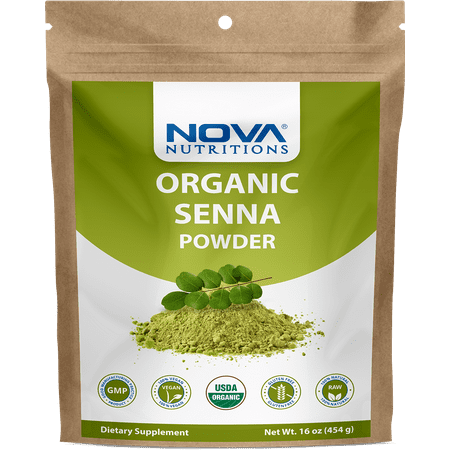 Nova Nutritions Certified Organic Senna Powder 16 OZ (454 Gram) - an Ayurvedic Herb