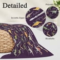 thumbnail image 2 of Purple Dinosaur Pillow Covers, Linen Long Throw Pillow Case, Vintage Letters Farm Animals Holiday Pillow Protector Decorative Cushion Cover for Living Room/Bedroom 20" x 36", 2 of 8
