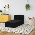 thumbnail image 4 of Novogratz The Flower Kids Ottoman Pouf, Black Microfiber, 4 of 9
