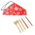 thumbnail image 1 of Labymos Vaisselle de Camping Extérieure Portable Pliable Triangle avec Poche de Rangement en Bambou, 1 of 8