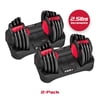 FitRx Adjustable Dumbbells 2-Pack, 25lb SmartBell Dumbbell Set with 9-in-1 Quick-Select Weights, 2.5lb Increments for Home Gym