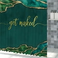 thumbnail image 6 of Mizhona Green Marble Shower Curtain Get Naked for Bathroom Waterproof Polyester Abstract with Hooks 47"x64", 6 of 6