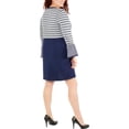 thumbnail image 2 of NY Collection Womens Plus Knit Striped Sweaterdress Navy 1X, 2 of 2