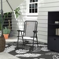 thumbnail image 4 of GVN Folding Chairs Patio Chairs Lawn Chair,Patio Folding Chair, Outdoor Bungee Sling Chair w/ Armrests, Portable Lawn Chair, Gray, 4 of 10