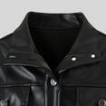 thumbnail image 6 of Tauxra Girls Long Sleeve Pu Leather Jacket,Solid Color Button Front Coat for Kids 8-15 Years, 6 of 6
