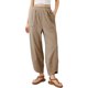 thumbnail image 1 of Pantalones harem holgados de pierna ancha para mujer - Cintura elástica, bolsillos laterales - Informales/playa/yoga - Tallas S-XL, 1 of 4