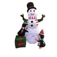 thumbnail image 5 of Christmas Inflatable Snowman with Penguins & Rotating Stage - 6FT Outdoor LED Lighted Display with Gift Boxes, Yard Blow Up Decor for Xmas Party, Garden, Lawn, 5 of 5