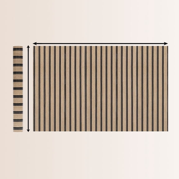 Brown Wood Slat Peel and Stick Wallpaper - Textured Faux Wood Self-Adhesive, Waterproof Removable Wall Panel for Bedroom, Kitchen, Office - Easy Install