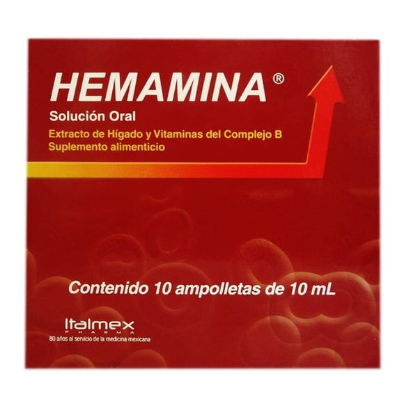 Suplemento alimenticio Hemanina solución oral 10 ampolletas de 10 ml c/u