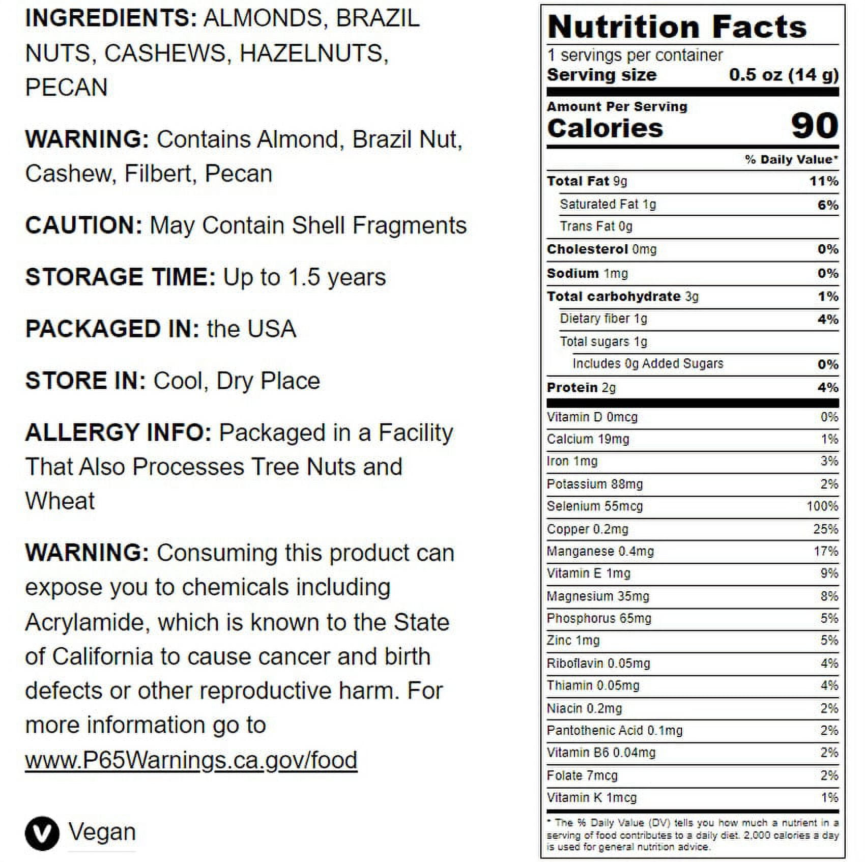Deluxe Unsalted Nuts Mix, 2 Pounds — Vegan — by Food to Live