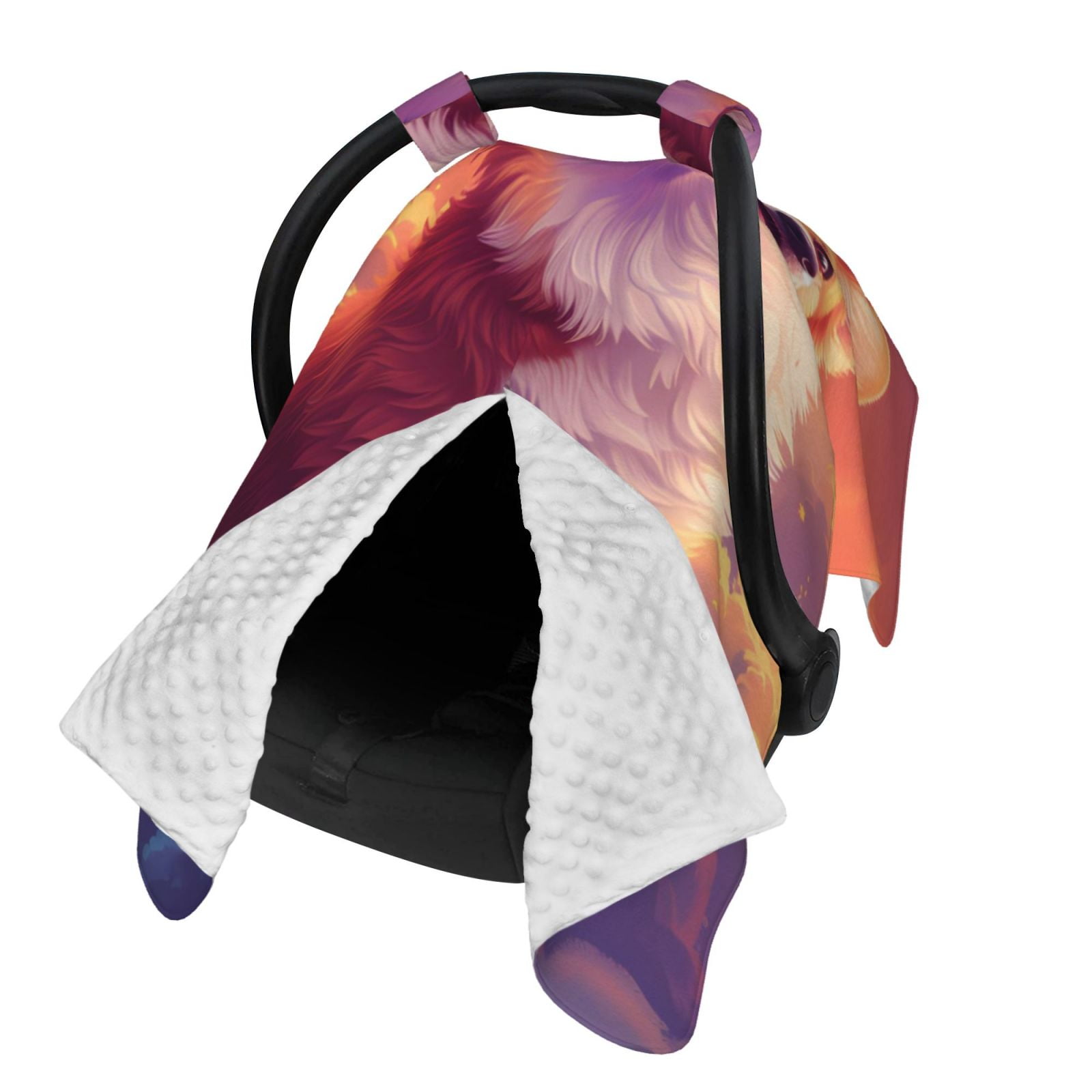 Naloa Sunset Cloud Corgi Baby Car Seat Cover, Breathable Baby Carrier Cover, Multiuse Baby Carrier Cover & Nursing Breastfeeding Cover