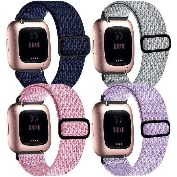 4 Pack Nylon Fitbit versa bands Compatible with Fitbit Versa 2