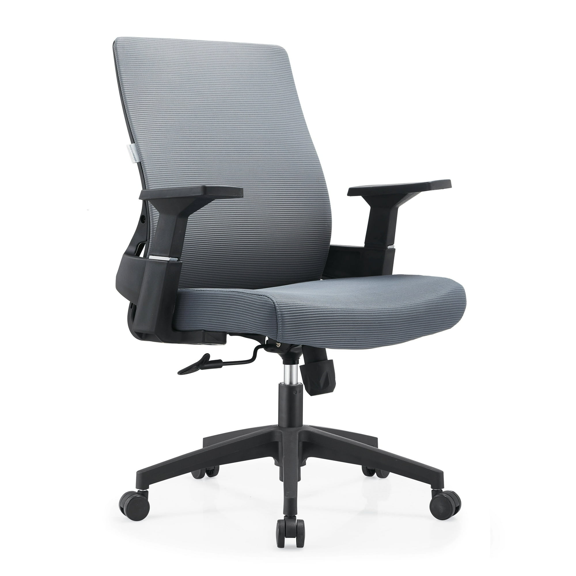 LeisureMod Brio Modern Office Chair Ergonomic Lumbar Support Computer Chair Adjustable Desk Chair with 360 Degree Swivel and Tilt in Grey