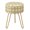 Yellow, variant on BPEDT Yellow Vanity Stool Chair , Round Ice Silk Fabric Ottoman Foot Rest, Accent Multifunctional Small Side Table Footstool with Metal Legs for Makeup Room Living Room Bedroom