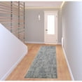 thumbnail image 6 of 8' Gray And Ivory Abstract Hand Woven Runner Rug, 6 of 6