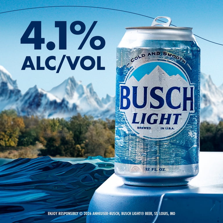 Busch Light American Light Lager Beer 30 Pack 12 fl oz Aluminum