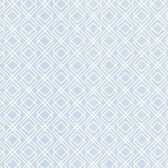 Brewster Lattice Blue Diane Wallpaper, 396-in by 20.5-in, 56.38 sq. ft.