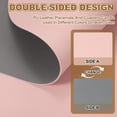 thumbnail image 3 of Uxcell Placemats Coasters Set of 2, PU Leather Dual Sided Bread-shape Table Mats Coasters, Washable Heat Resistant Waterproof Oil Proof Place Mats for Kitchen Table (Pink/Dark Grey), 3 of 7