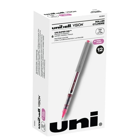 UPC: 0030246603840 | Uniball Vision Rollerball Pens  Fine Point (0.7mm)  Pink Ink  12 Count