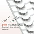 thumbnail image 2 of Natural Lashes Wispy Eyelashes Natural Look Short Lashes Pack 12mm Eyelashes C Curl False Lashes Thinner Band 3D Volume Fake Eyelashes 7 Pair Siligli, 2 of 14