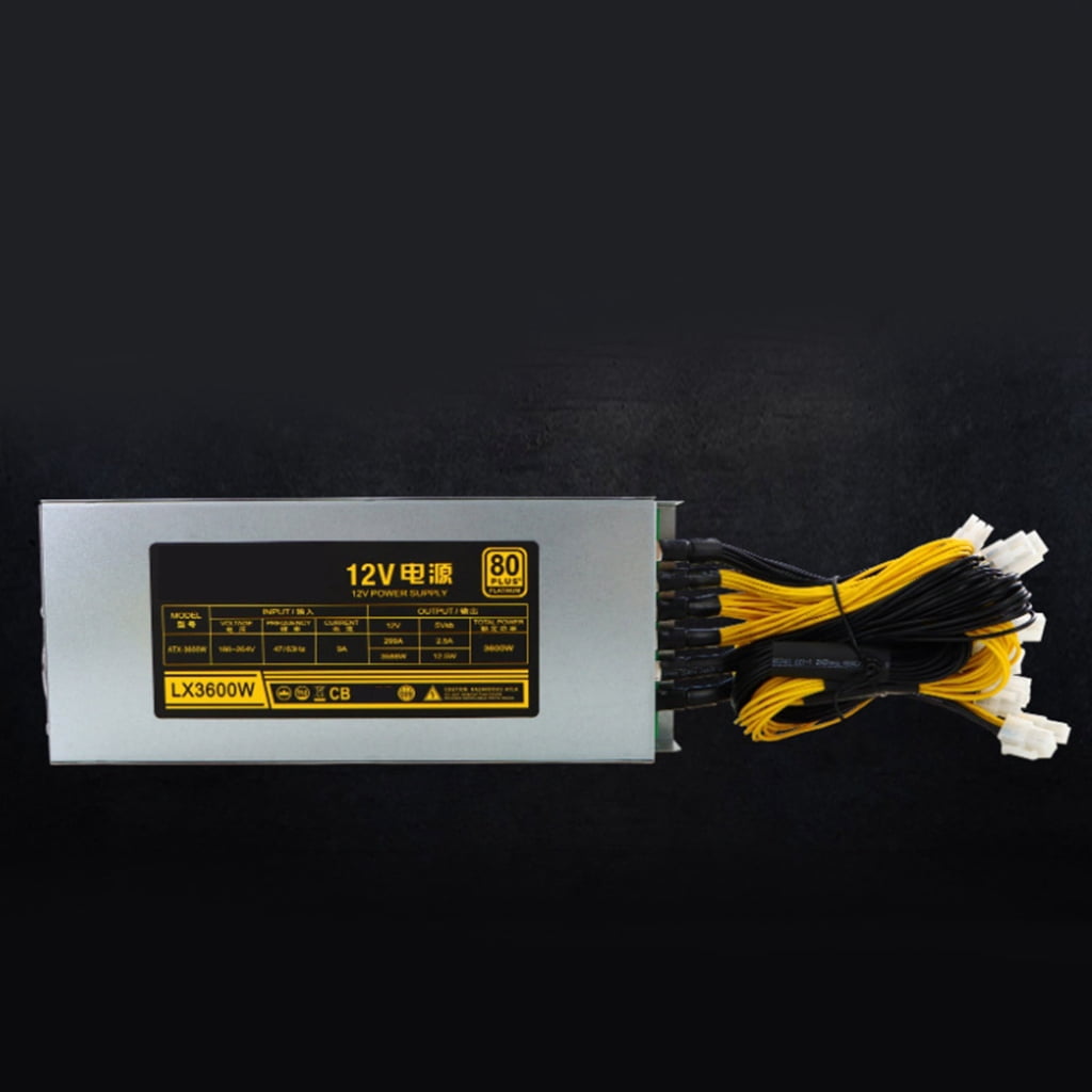 3600W Mining Power Supply Video Game Computer White Power Supply Low Noise