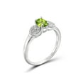 thumbnail image 2 of JewelersClub Peridot Ring Birthstone Jewelry – 0.50 Carat Peridot 0.925 Sterling Silver Ring Jewelry with White Diamond Accent – Gemstone Rings with Hypoallergenic 0.925 Sterling Silver Band, 2 of 4
