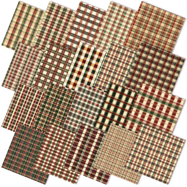 Paquete de tela FuWeave, acolchado navideño vintage de 25 x 25 cm, 60 unidades