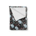 thumbnail image 2 of Fox Soft Flannel Fleece Throw Blanket, Continuous Pattern with Creative Leafy Branches and Sleeping Animal, Cozy Plush for Indoor and Outdoor Use, 70" x 90", Charcoal Grey Multicolor, by Ambesonne, 2 of 5