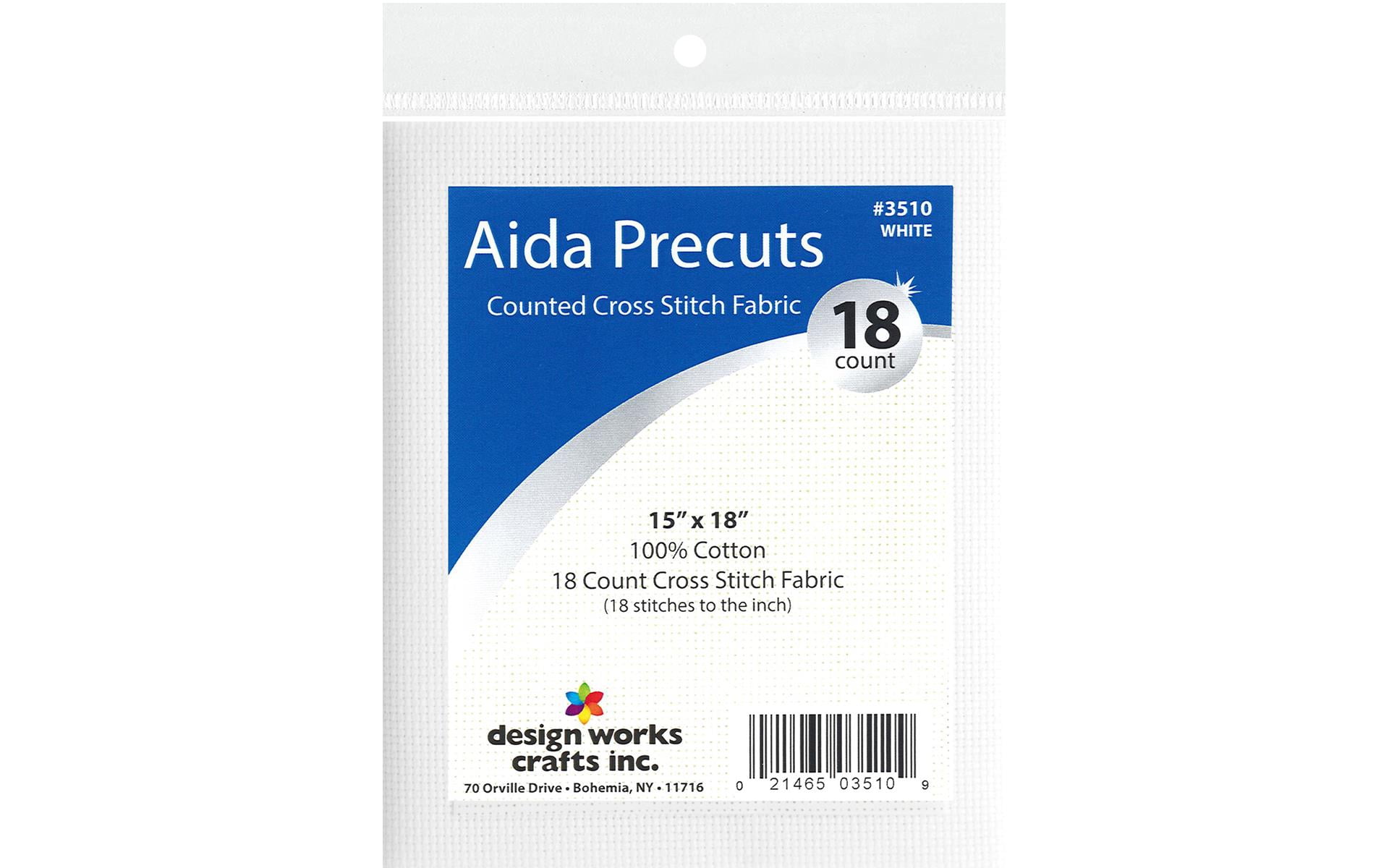Design Works Aida Cloth 18ct 15x18 White