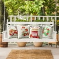 thumbnail image 2 of Set of 4 Outdoor Waterproof Decorative Throw Pillow Covers 18x18 Inch Linen Pillow Covers Square Cushion Case Garden Pillowcase Pillows Shell for Patio Furniture Couch Tent (Strawberry Farm), 2 of 6