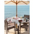 thumbnail image 2 of Outdoor Tablecloth with Umbrella Hole and Zipper, Grey Snowman Christmas Square Table Cloth 54x54 Inch Waterproof Tablecloth, Xmas Tree Branch Birds Picnic Table Cover for Patio Camping, 2 of 7