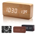 thumbnail image 2 of LED Holz Digital Wecker Tischuhr Temperatur Datum Snooze USB Despertador Uhren, 2 of 5