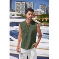 thumbnail image 4 of COOFANDY Men Linen Beach Tank Top Summer Boho Drawstring V Neck Sleeveless Shirt, 4 of 6