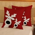 thumbnail image 3 of AUQ Christmas Pillow Covers 16X16 Set of 2 Christmas Decorations Linen Red Pillowcase Winter Elk Deer Christmas Throw Pillows Christmas Holiday Decor Outdoor Cushion Covers for Couch Home Decor, 3 of 7