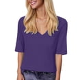 thumbnail image 2 of Womens T Shirts Summer Tops 2025 Solid Color V-Neck Short Sleeve Breathable Casual Basic Tees Tshirts Shirts for Women, 2 of 6