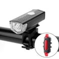thumbnail image 1 of Juego de luces para bicicleta ANGGREK Luces delanteras y traseras Faro negro impermeable, 1 of 8