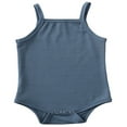 thumbnail image 1 of Newborn Baby Girl Clothes Halter Sleeveless Ribbed Knit Soild Color Jumpsuit Red 12-18 Months, 1 of 9