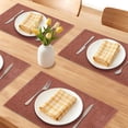 thumbnail image 2 of REGALWOVEN Farmhouse Placemats Set of 4 Cotton and Linen Placemats for Dining Table Decor Washable Kitchen Table Mat Wipe Clean Orange 18.1x11.8inch, 2 of 6