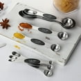 thumbnail image 5 of Measuring Spoon Set of 8 Magnetic Measuring Spoons Dual Sided Stainless Steel Measuring Spoons Stackable Nesting Tablespoon Teaspoon, Fits in Spice Jars, for Dry or Liquid Ingredients，black, 5 of 5