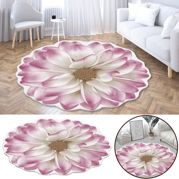 3D Flower Shaped Floor Mat, Crystal Velvet Carpet for Bedroom & Living Room - Soft & Stylish,E
