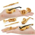 thumbnail image 4 of Iumwxz Simulated Mini HOrn Trombone Clarinet Flute Trumpet Saxophone Violin Guitar Instrument Set Model Ornament Holiday Gifts Holiday Pendants Christmas home decor christmas clearance indoor, 4 of 4