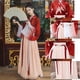 thumbnail image 2 of Gibobby Conjuntos de sudadera con bloques Disfraz de falda media, traje de mujer, falda escolar, Hanfu, manga recta, Original, hasta la cintura, traje para es(Rojo,M), 2 of 5