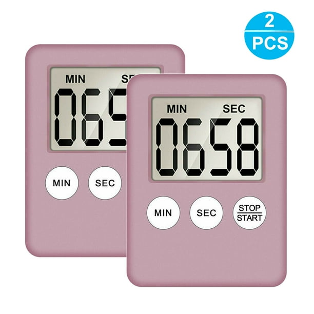 Small Digital Kitchen Timer, 2 Pack Digital Countdown Timers with Loud
