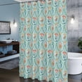 thumbnail image 6 of Teal Ocean Shell Shower Curtain, Retro Abstract Colorful Sea Star Sea Nuts Waterproof Shower Curtain Set with 12 Hooks Lightweight Bath Curtains Fabric Bathroom Decor 60x72 Inches, 6 of 9