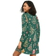 thumbnail image 2 of FORMRS Womens Long Sleeve Nightgowns Crew Neck Sleep Shirt Soft Pajamas Sizes S-3XL, Green Christmas Gingerbread, 2 of 8