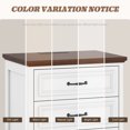 thumbnail image 7 of Farmhouse Nightstand with Charging Station, 3 Drawers Bedside Table for Bedroom for Adults, White Brown, 7 of 7